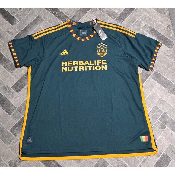 Adidas MLS LA Galaxy 2023/24 Authentic Away Green Match Jersey (3XL) HI1875 NWT - Picture 3 of 11